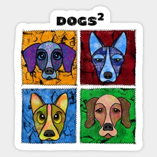 Funny and Quirky Dogs Square Sticker